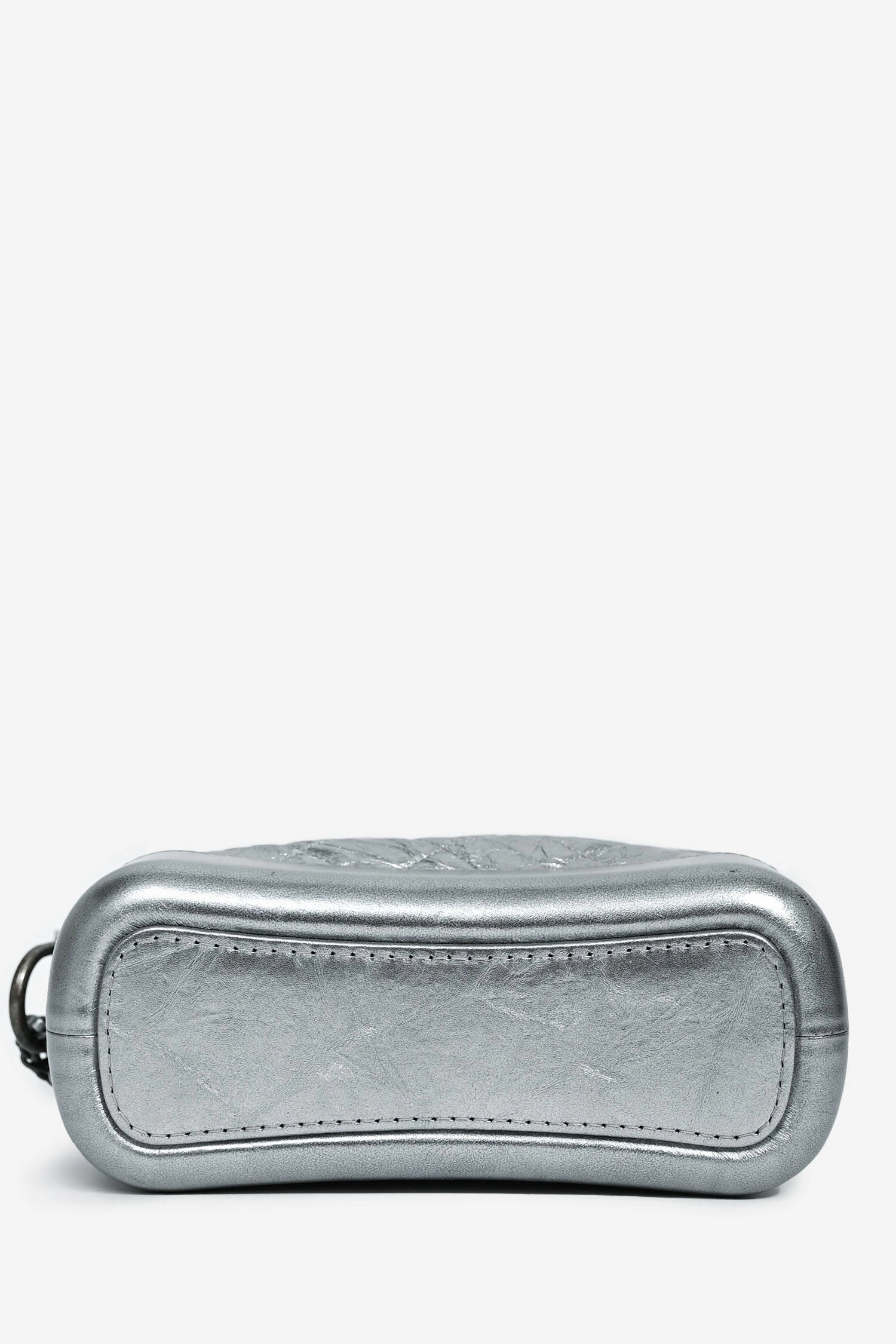 Chanel 2017-18 Silver Calfskin Small Gabrielle Hobo Multi-Chain Bag (As Is)