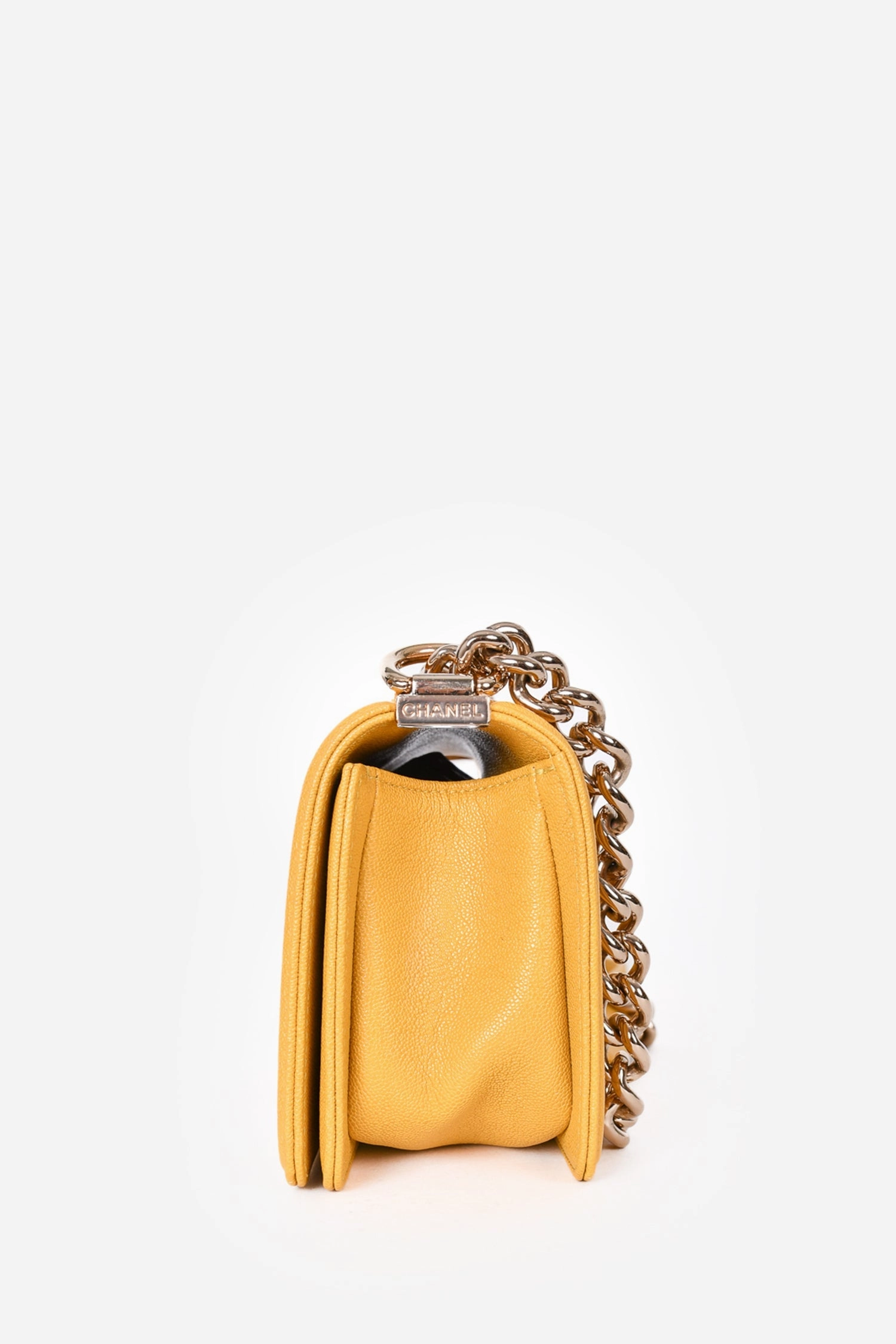 Chanel 2019/20 Yellow Caviar Leather Small Boy Bag