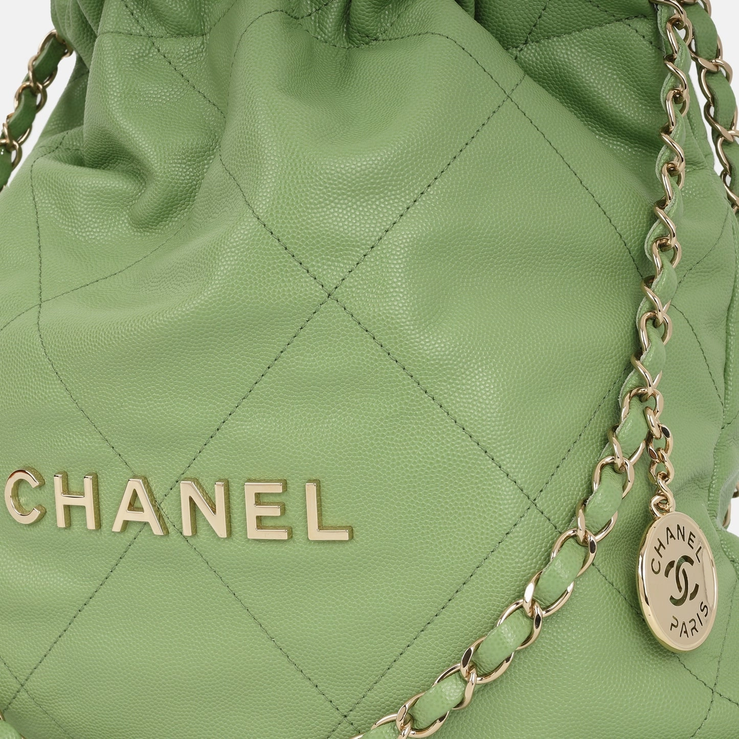 Chanel 22 Small Handbag Avocado Green Caviar CGHW