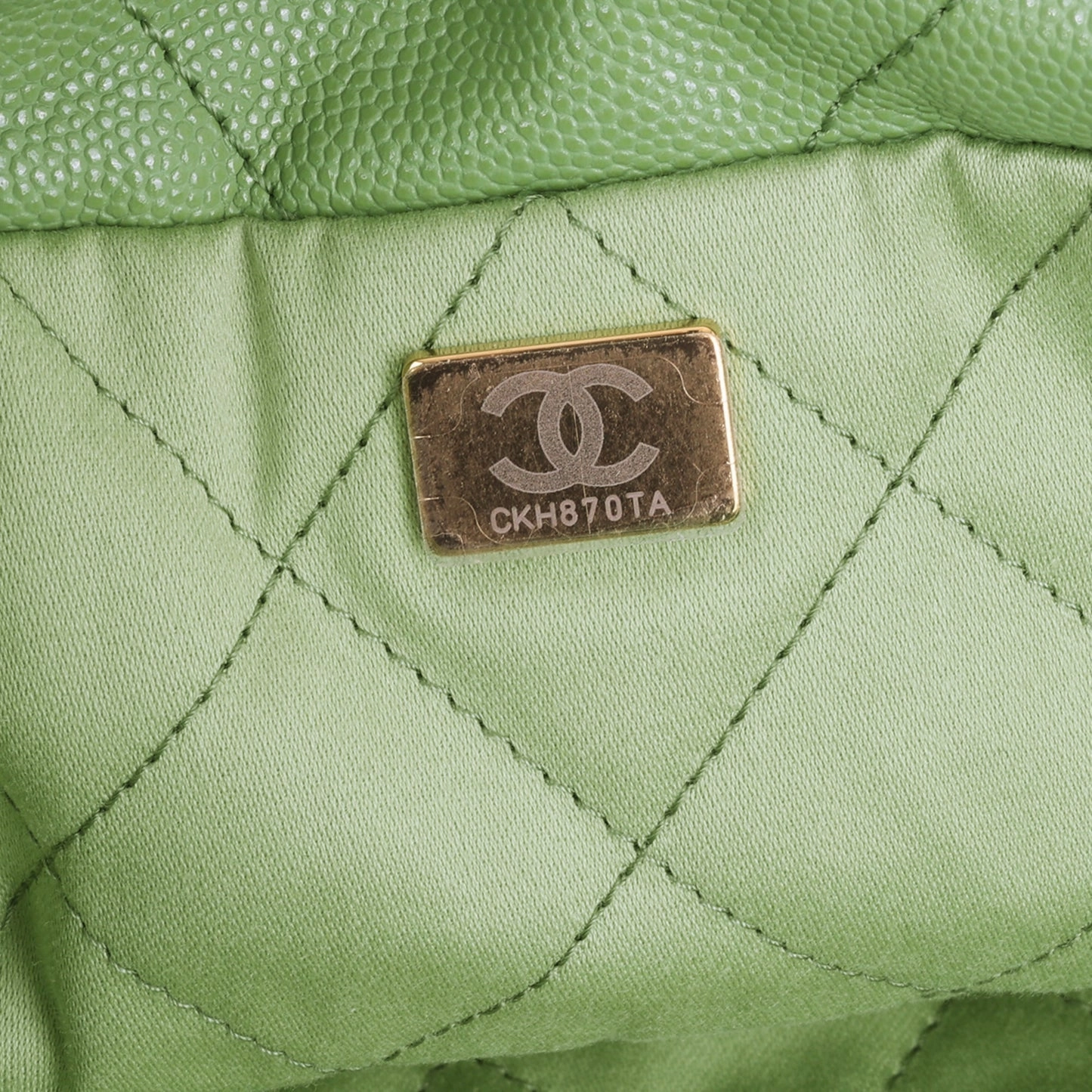 Chanel 22 Small Handbag Avocado Green Caviar CGHW