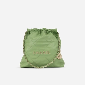 Chanel 22 Small Handbag Avocado Green Caviar CGHW
