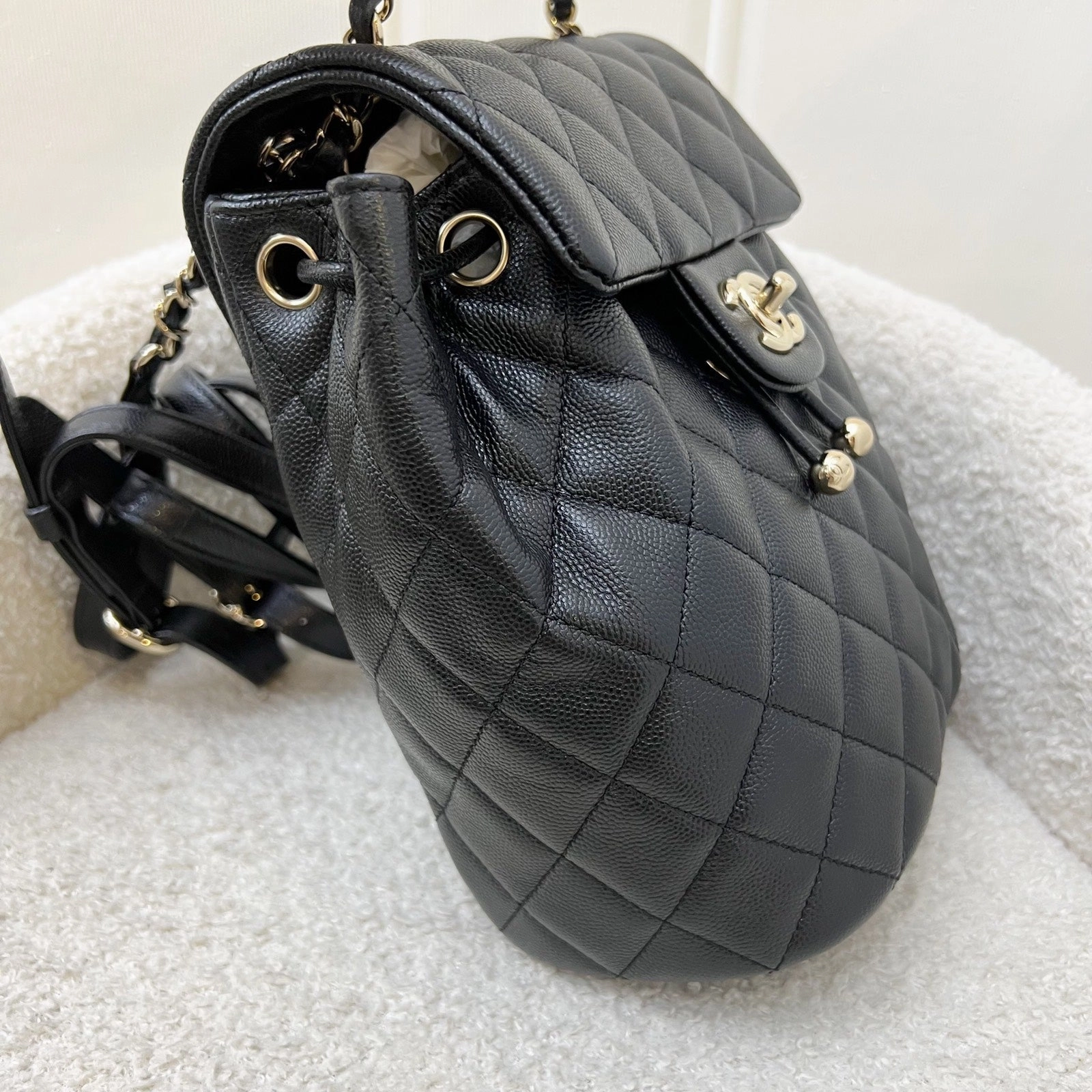 Chanel 24S Urban Spirit Small Backpack in Black Caviar and LGHW (Model: AS4058)