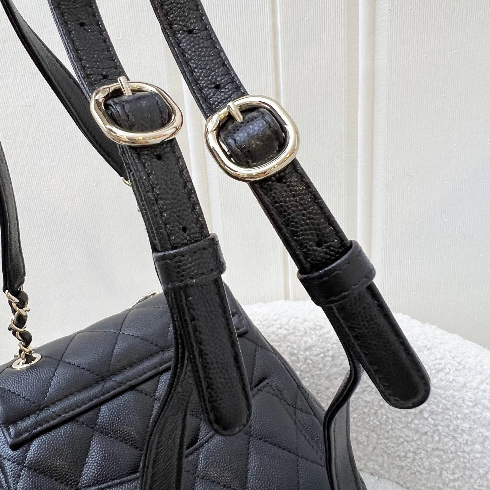 Chanel 24S Urban Spirit Small Backpack in Black Caviar and LGHW (Model: AS4058)