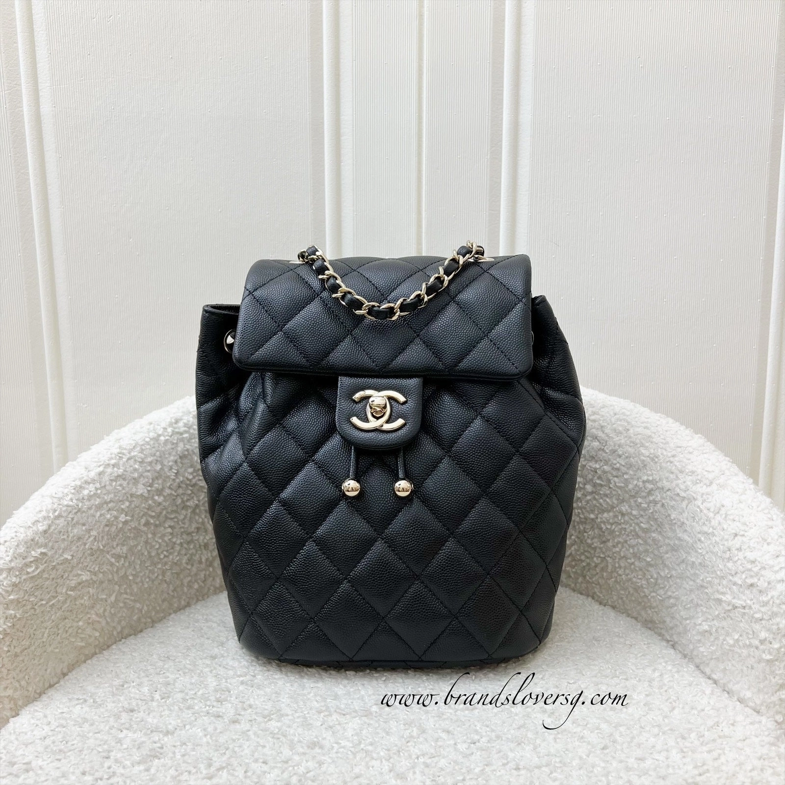 Chanel 24S Urban Spirit Small Backpack in Black Caviar and LGHW (Model: AS4058)