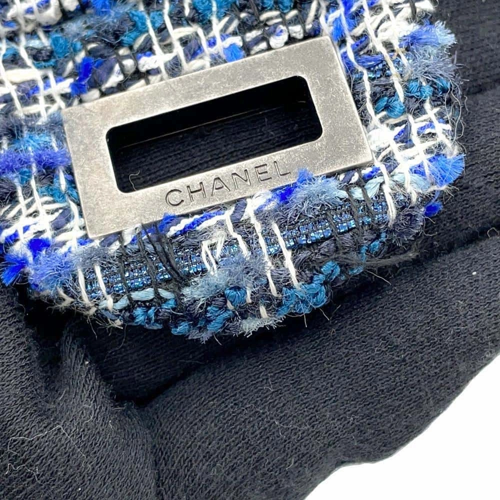 CHANEL 2.55 ChainShoulder Bag BlueAS0874 Tweed Size Mini