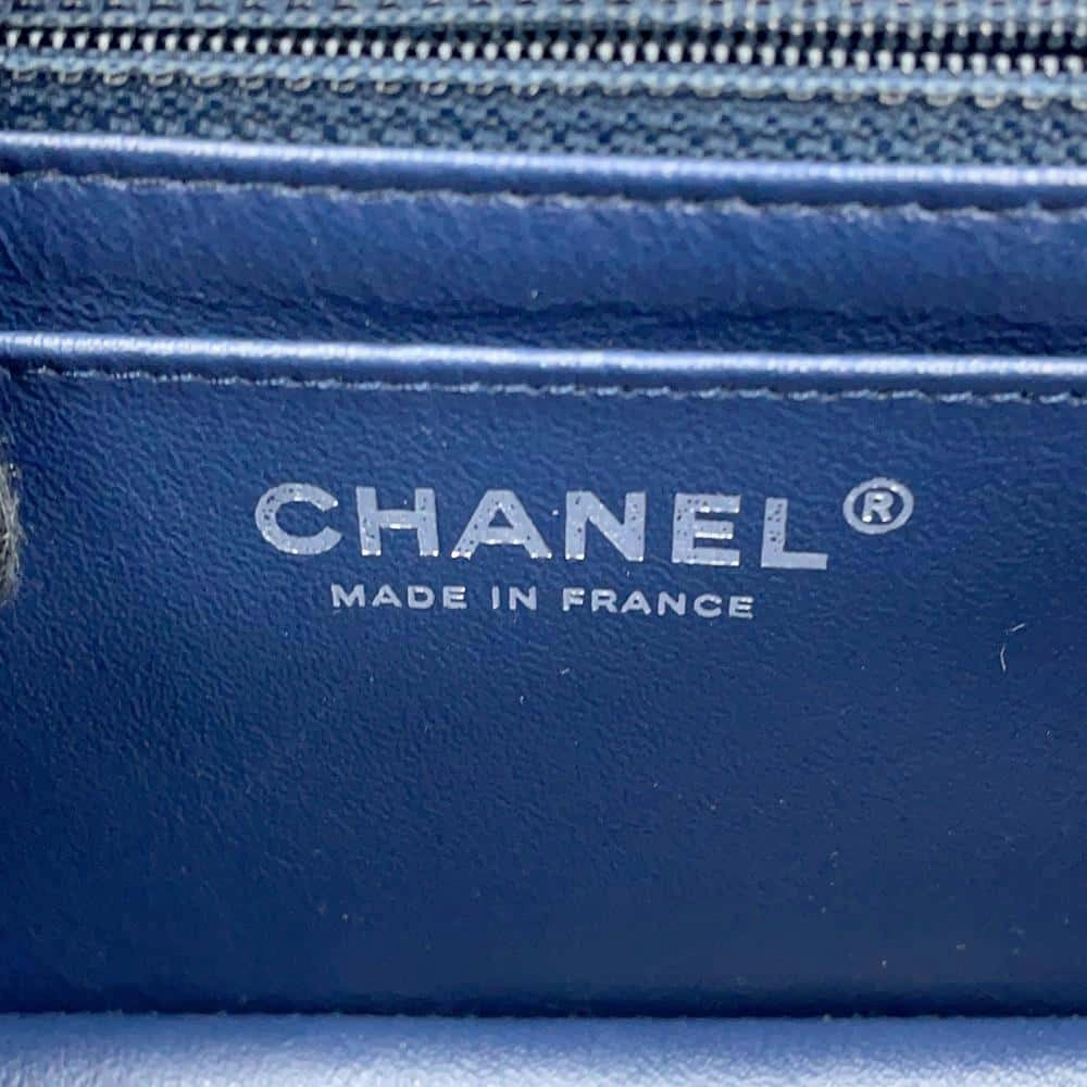 CHANEL 2.55 ChainShoulder Bag BlueAS0874 Tweed Size Mini