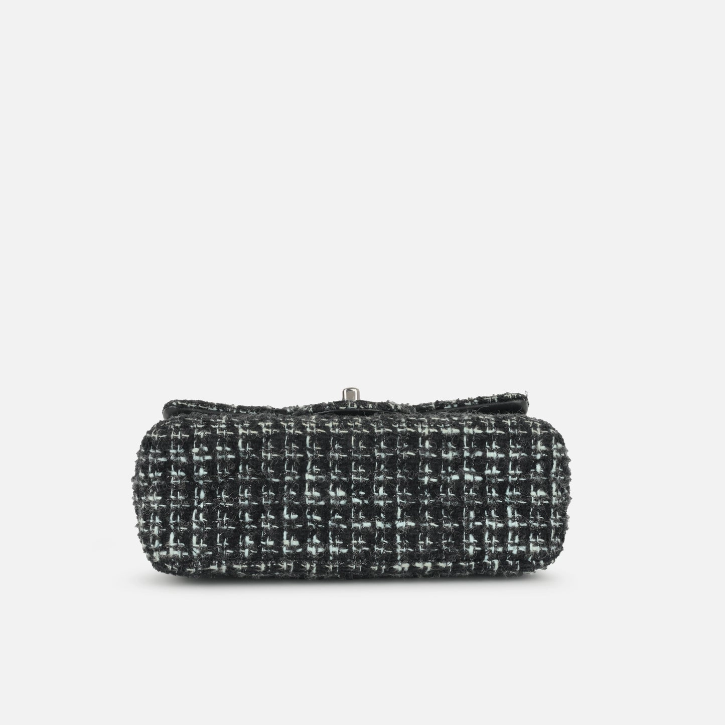 Chanel - Classic Flap Bag - Mini Rectangular - Mixed Black / Light Blue Tweed SHW - Pre-Loved