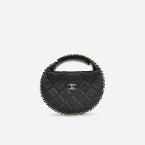 Chanel - Halfmoon - Black Lambskin CGHW - Pre-Loved