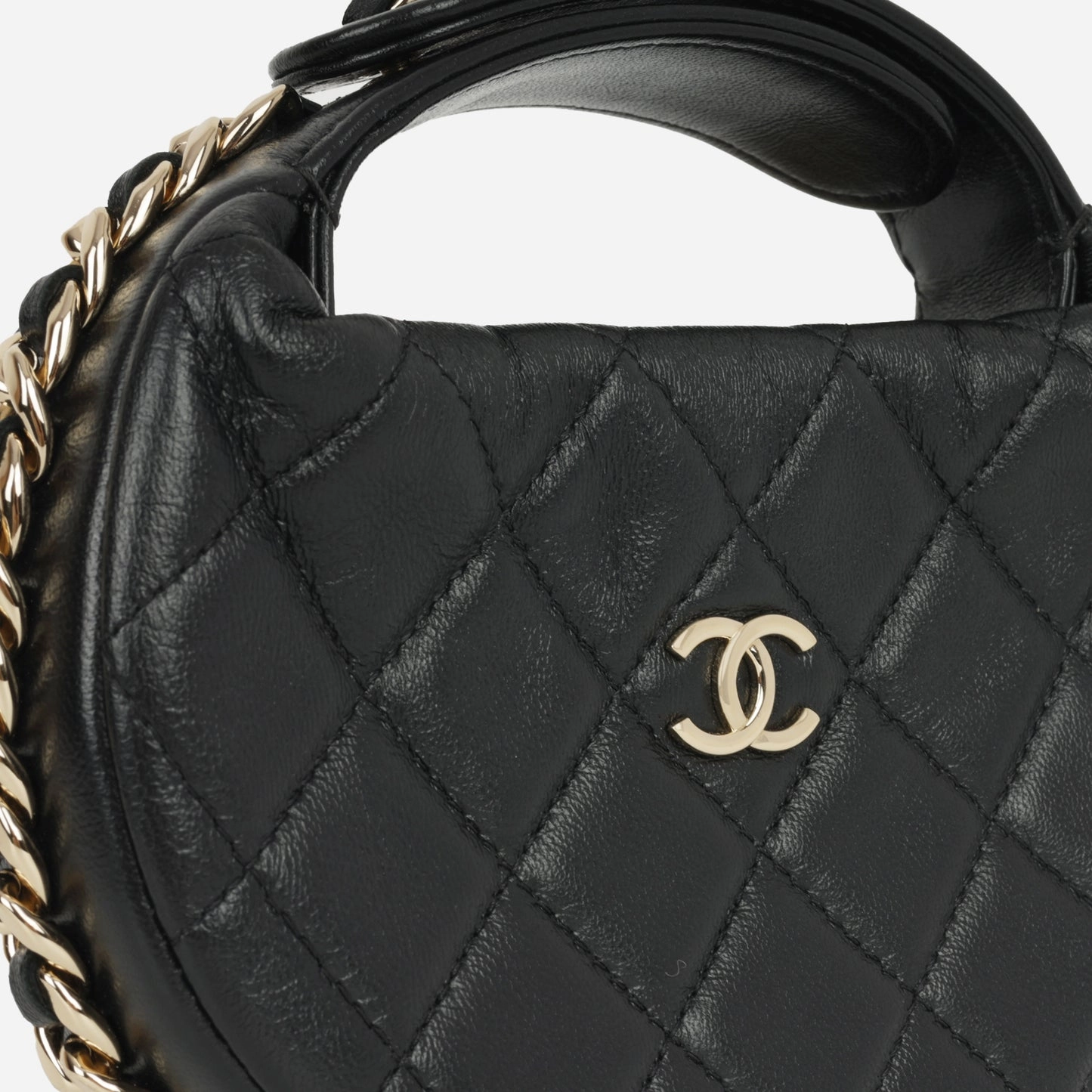 Chanel - Halfmoon - Black Lambskin CGHW - Pre-Loved