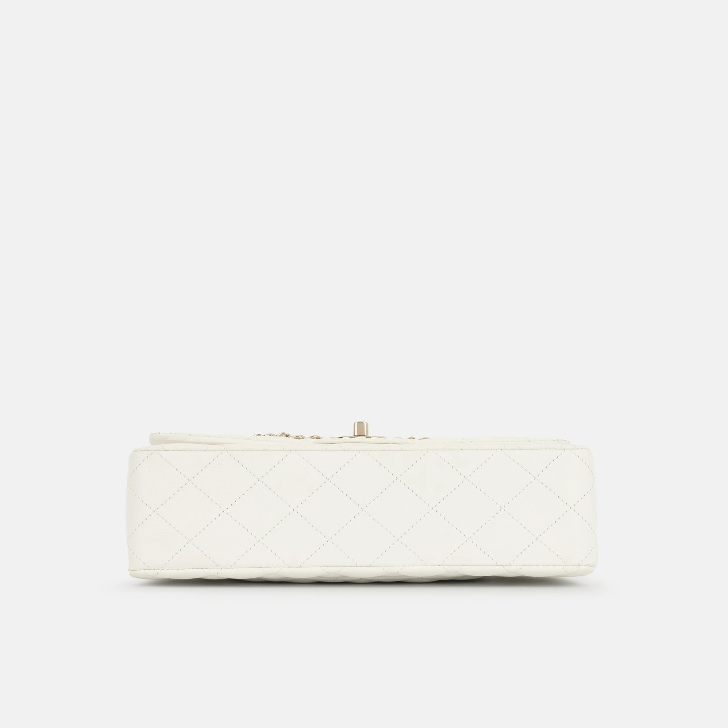 Chanel - Medium Classic Flap - White Quilted Caviar Flap SHW - 2022 - Pre-Loved