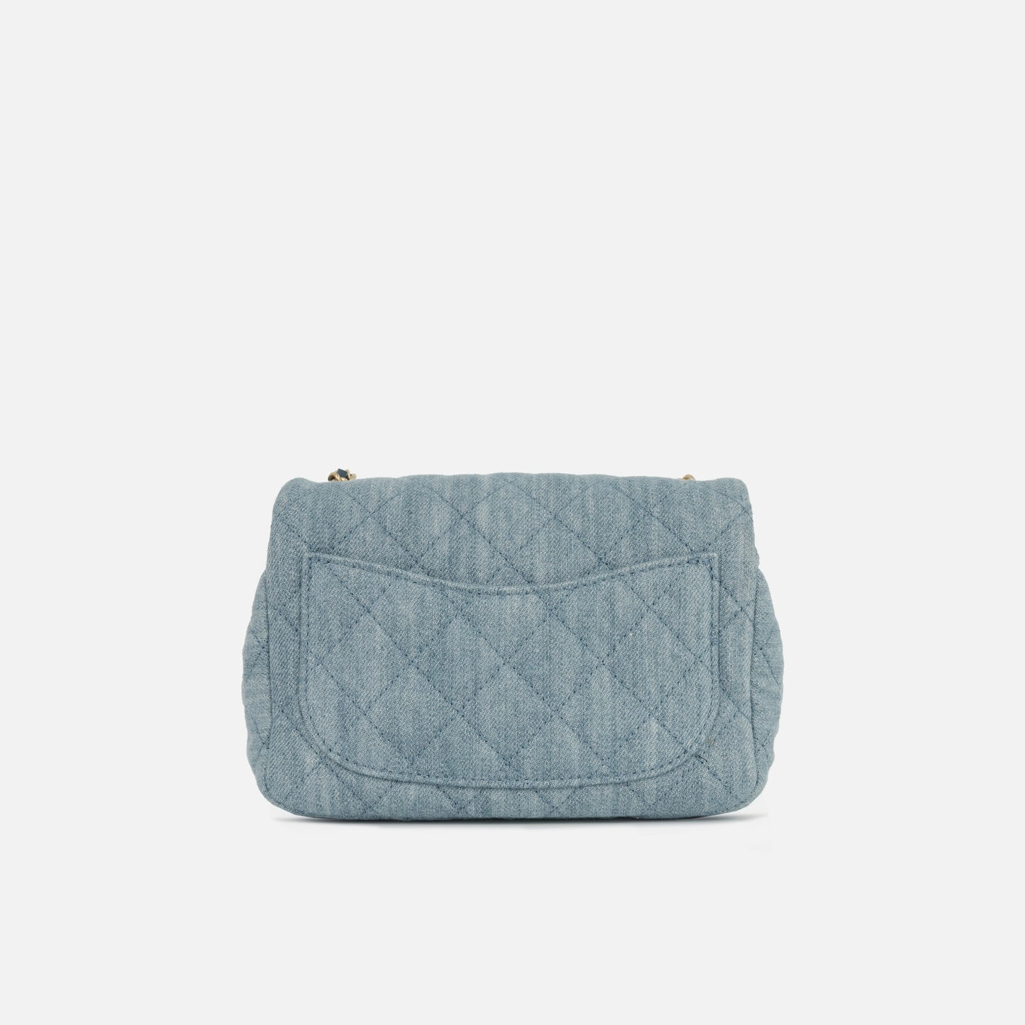 Chanel - Mini Square Pearl Crush - Blue Denim AGHW - Pre-Loved