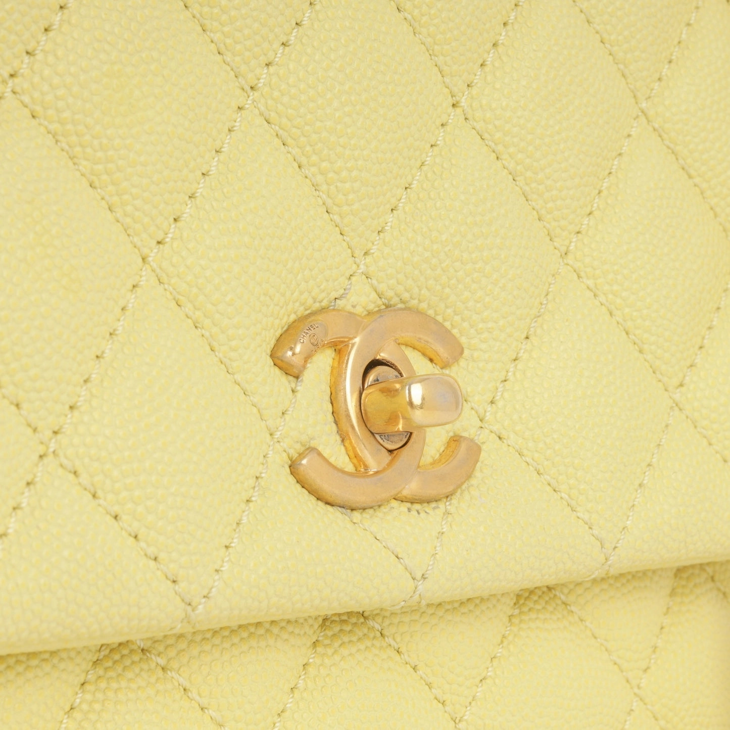 Chanel - Small Coco Handle Bag - Yellow Caviar AGHW - Pre-Loved - 2017