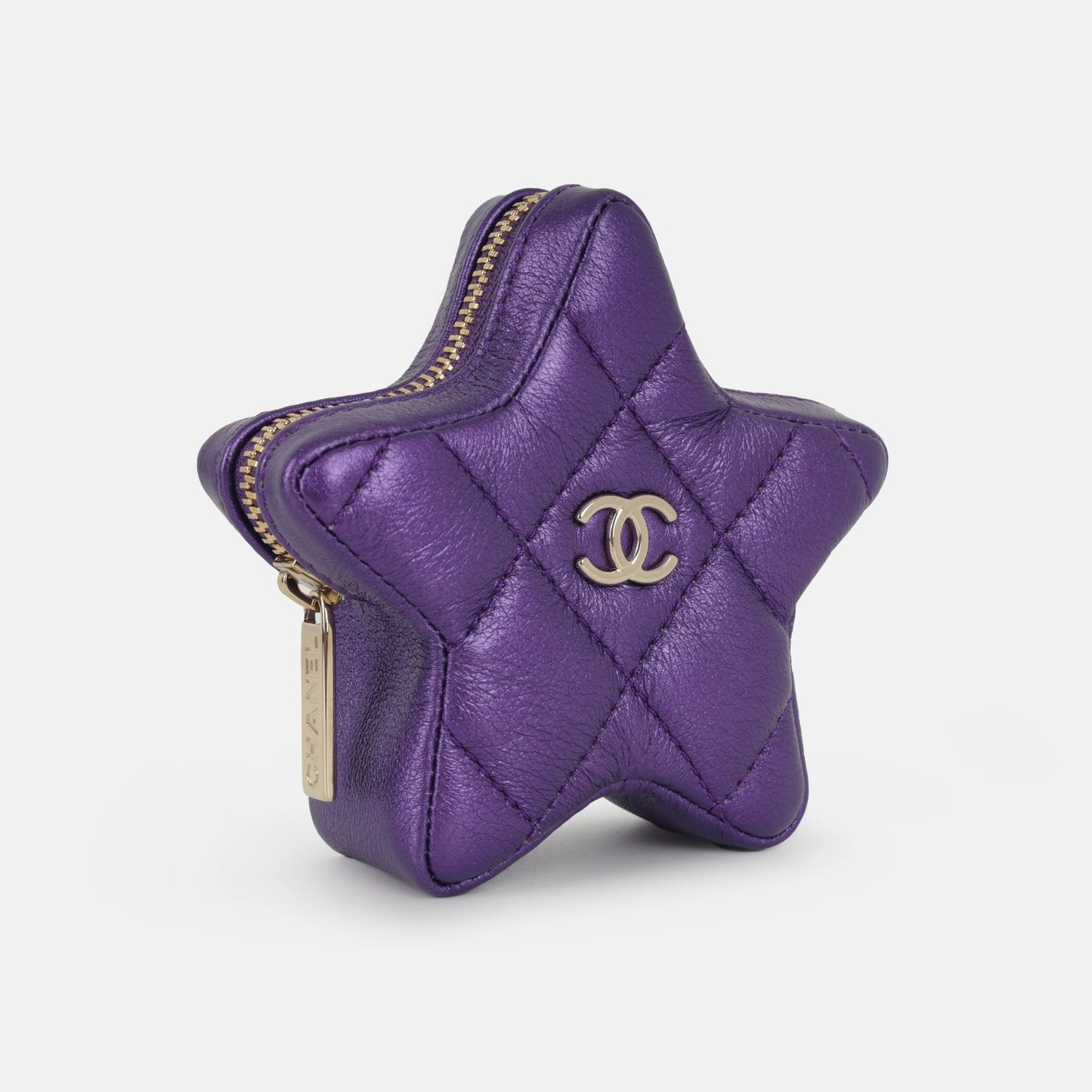 Chanel - Small Seasonal Flap W/Star Pouch - Metallic Purple Patent CGHW - Pre-Loved