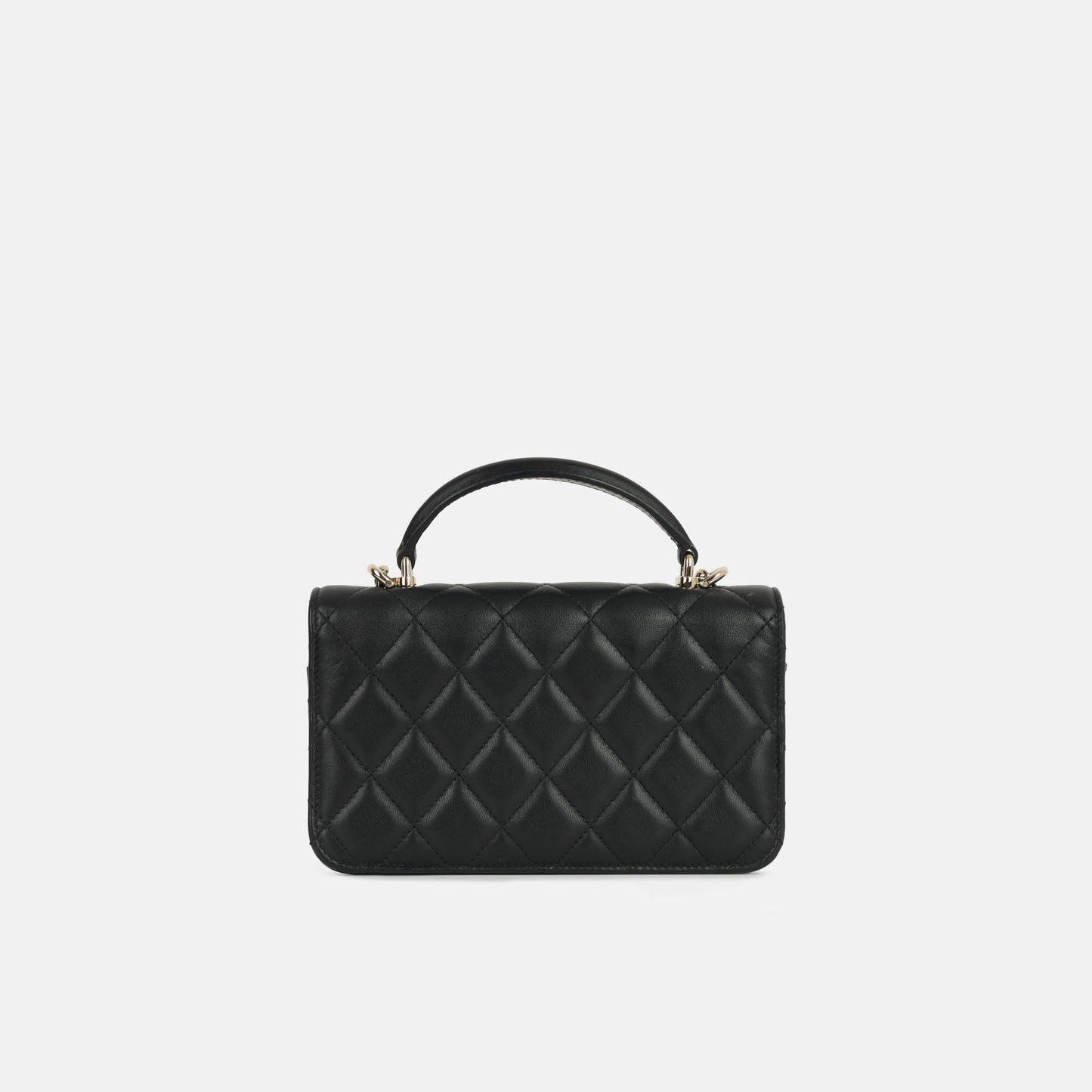 Chanel - Top Handle Phone Holder - Black Lambskin CGHW - Pre-Loved