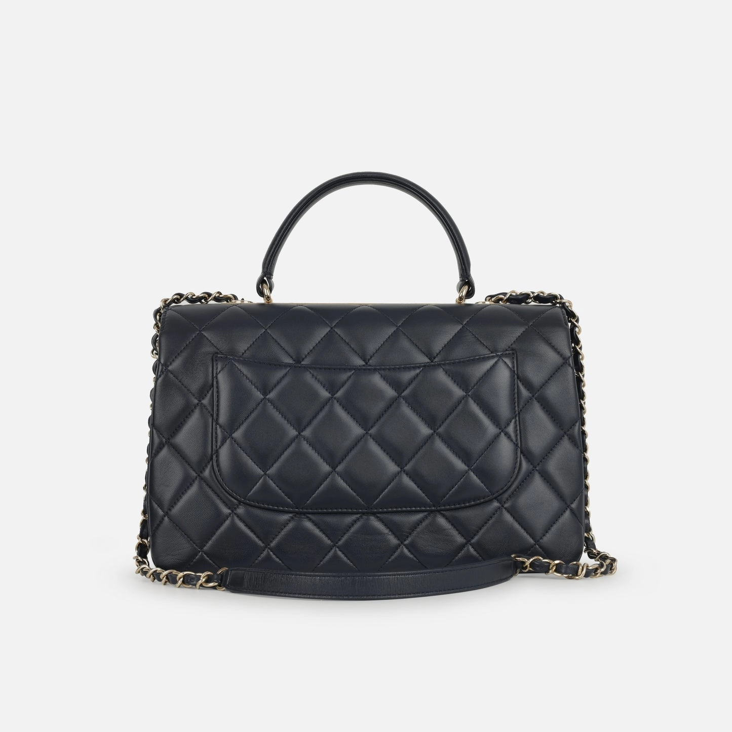 Chanel - Trendy CC Flap Bag - Medium - Navy Lambskin CGHW - 2017 - Pre-Loved