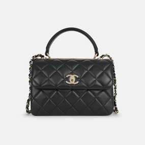 Chanel - Trendy CC Flap Bag - Small - Black Lambskin CGHW - Pre-loved