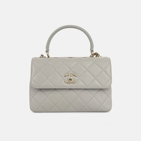 Chanel - Trendy CC Flap Bag - Small - Grey Lambskin CGHW - Pre-loved - 2022
