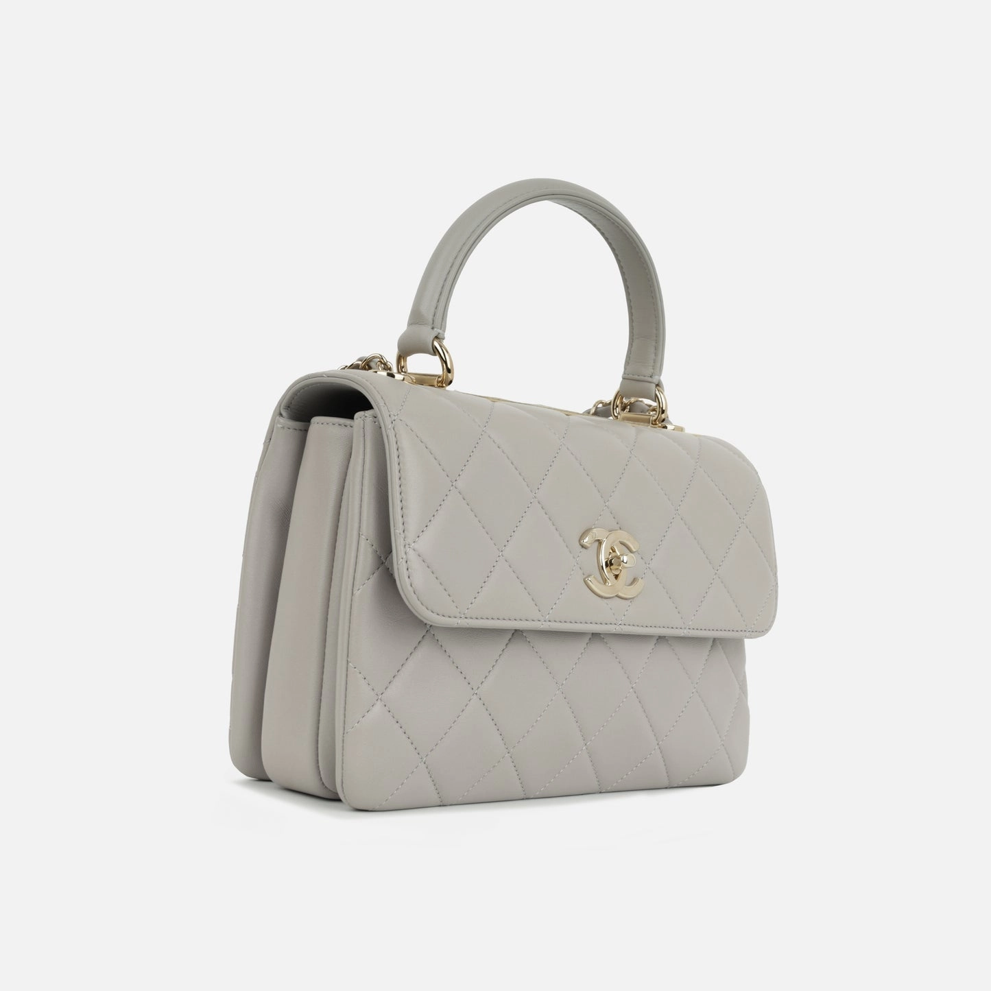 Chanel - Trendy CC Flap Bag - Small - Grey Lambskin CGHW - Pre-loved - 2022