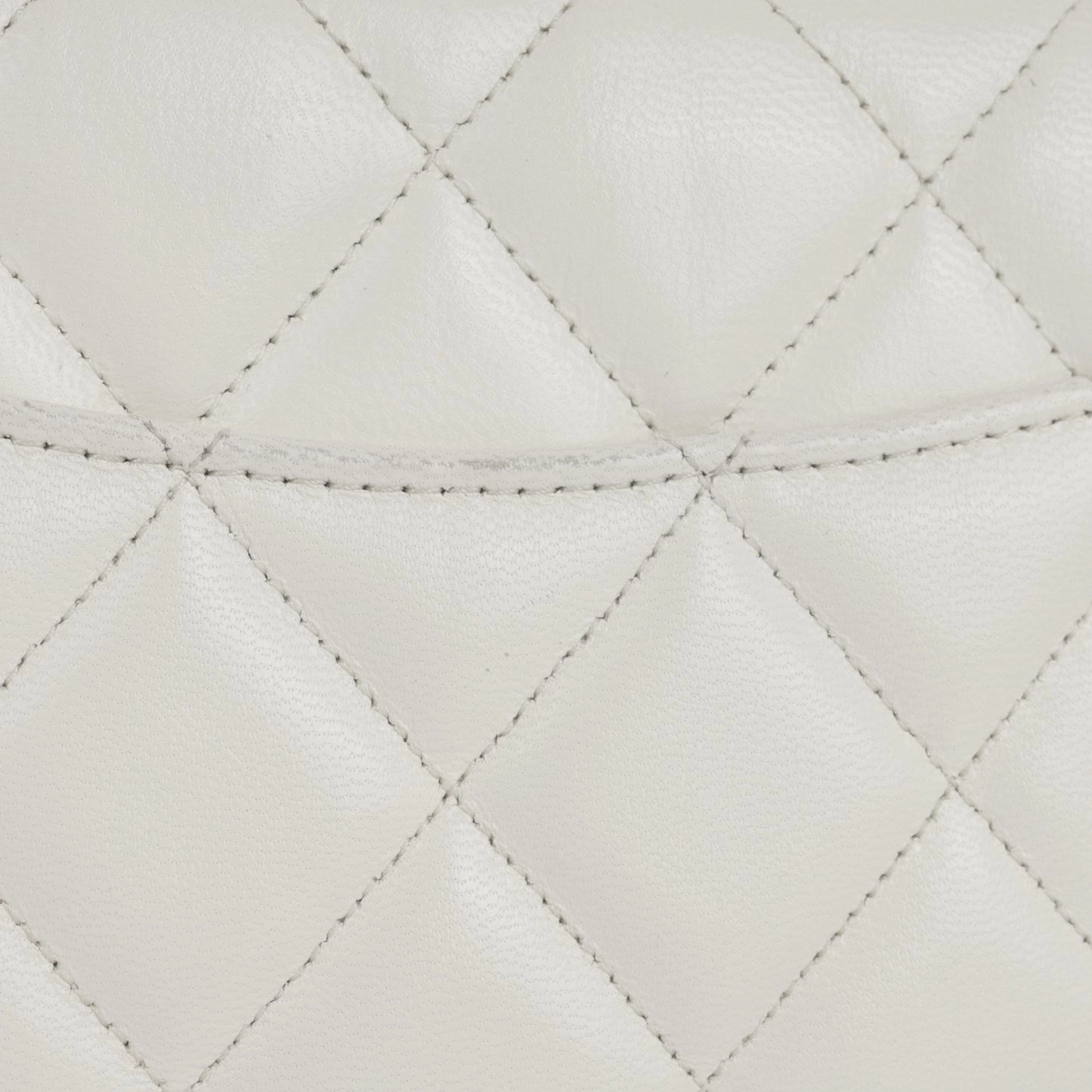 Chanel - Wallet on Chain - White Calfskin with Grommet Strap GHW - Pre-Loved