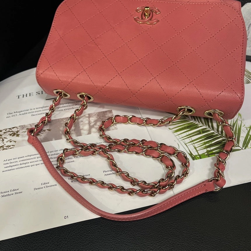 Chanel Bean Powder Crossbody Bag Pink
