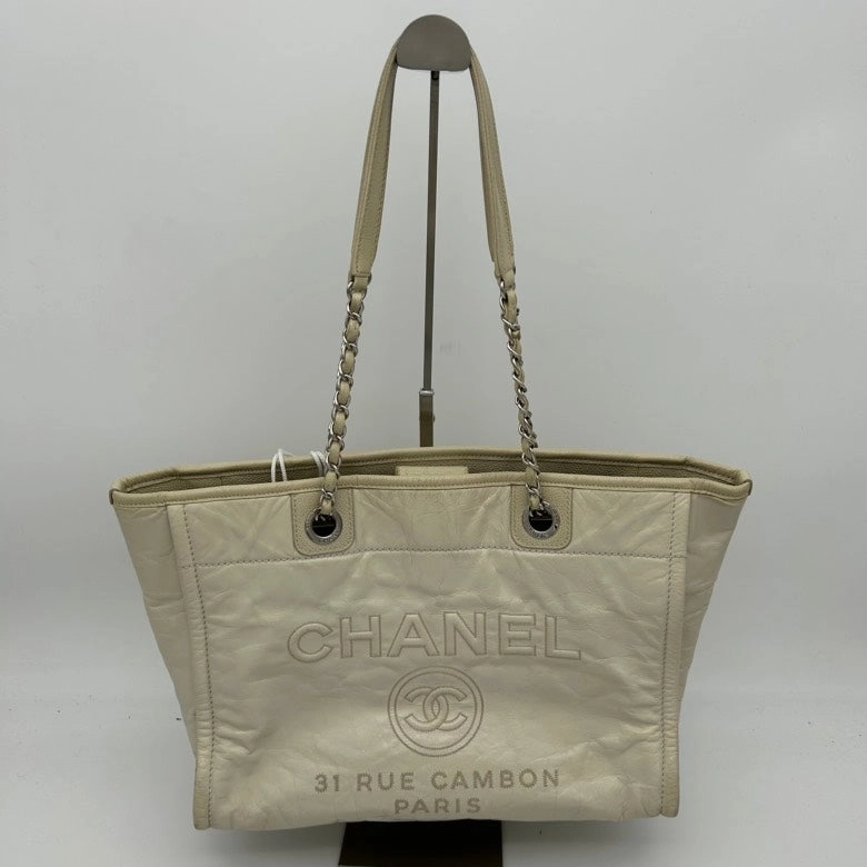 Chanel Beige Leather Shoulder Bag Medium