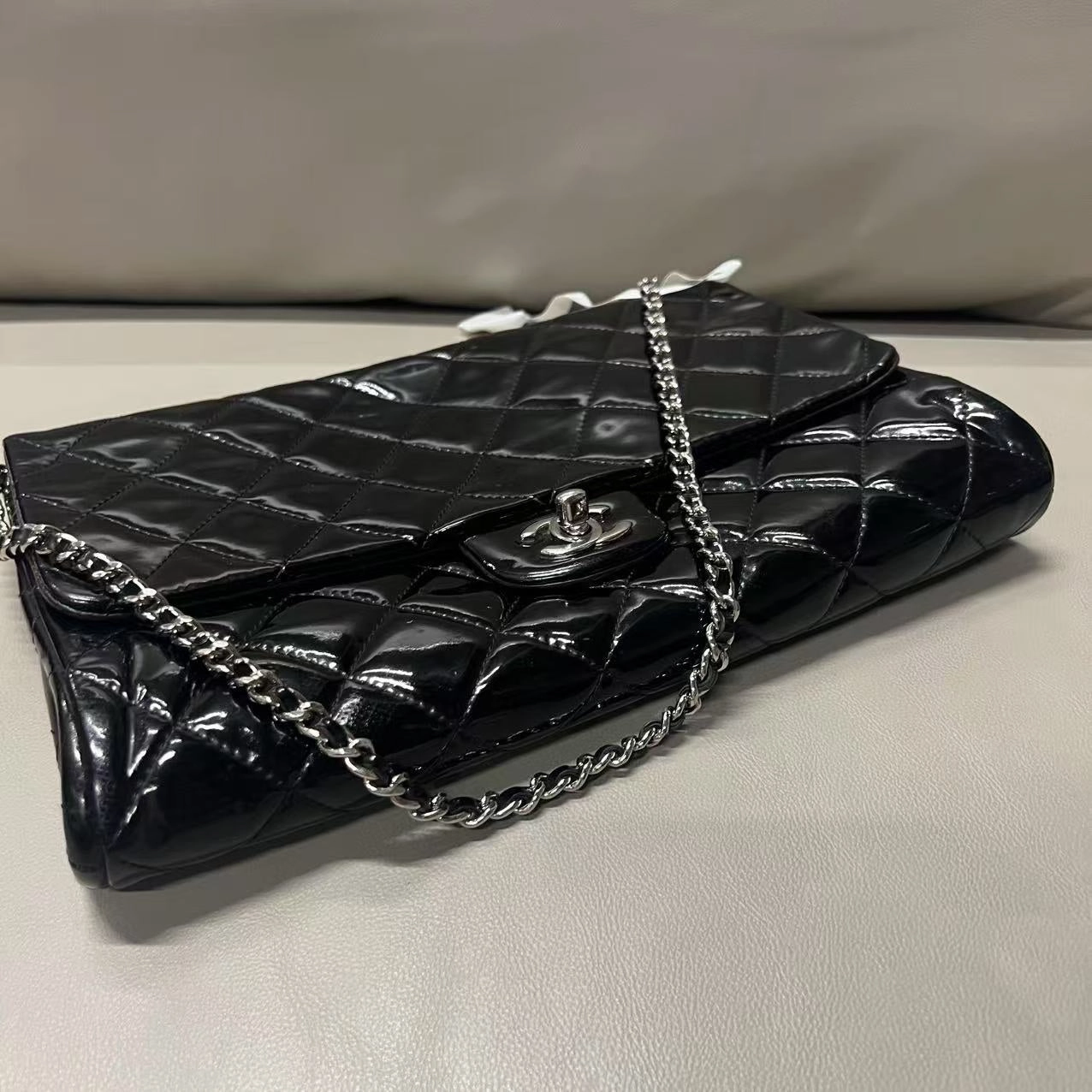 Chanel Black Patent Leather Flap Bag 2012 - Vintage Designer Shoulder Bag