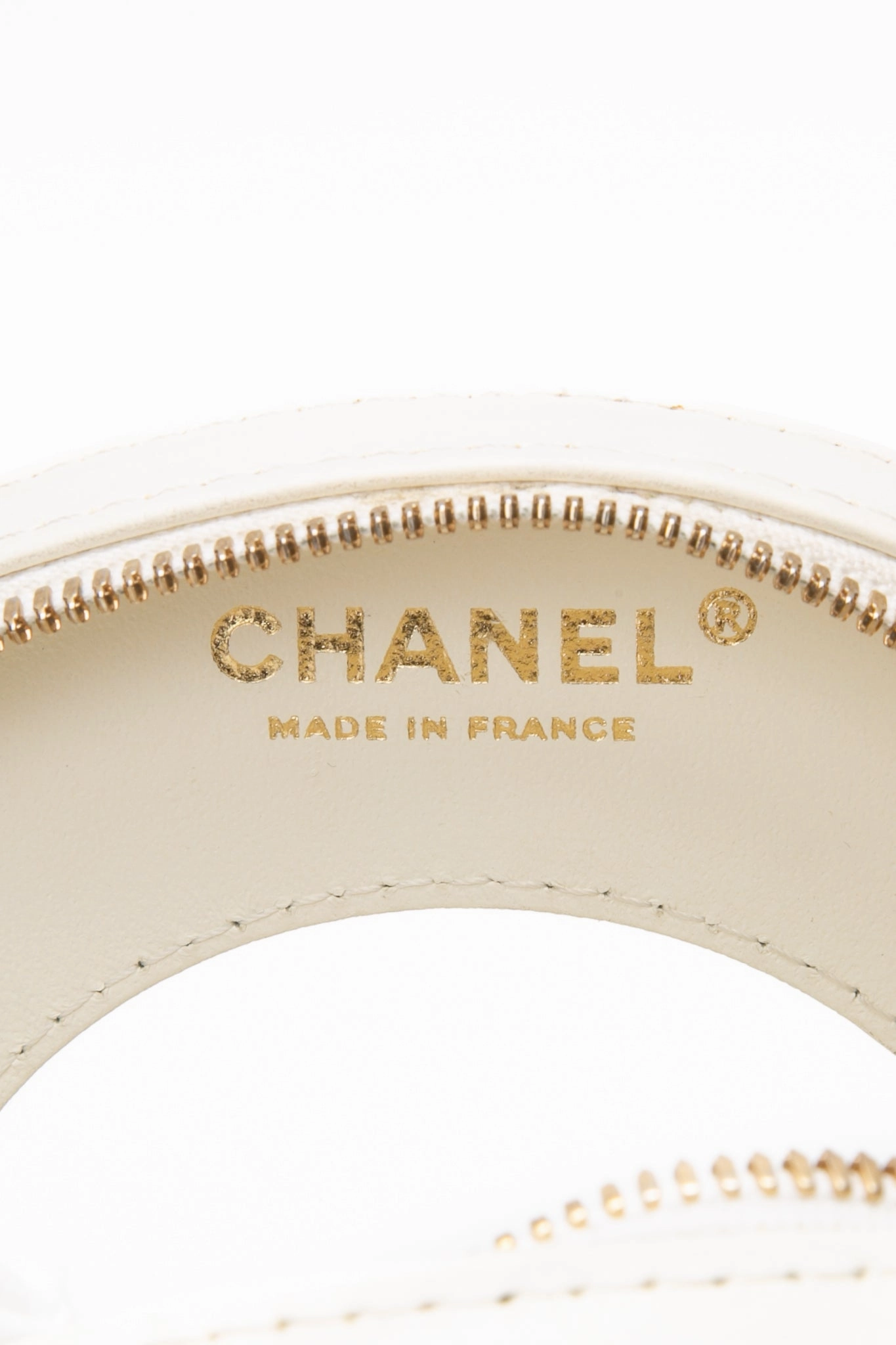 CHANEL Black White Lambskin Coco Lifesaver Round Crossbody Bag