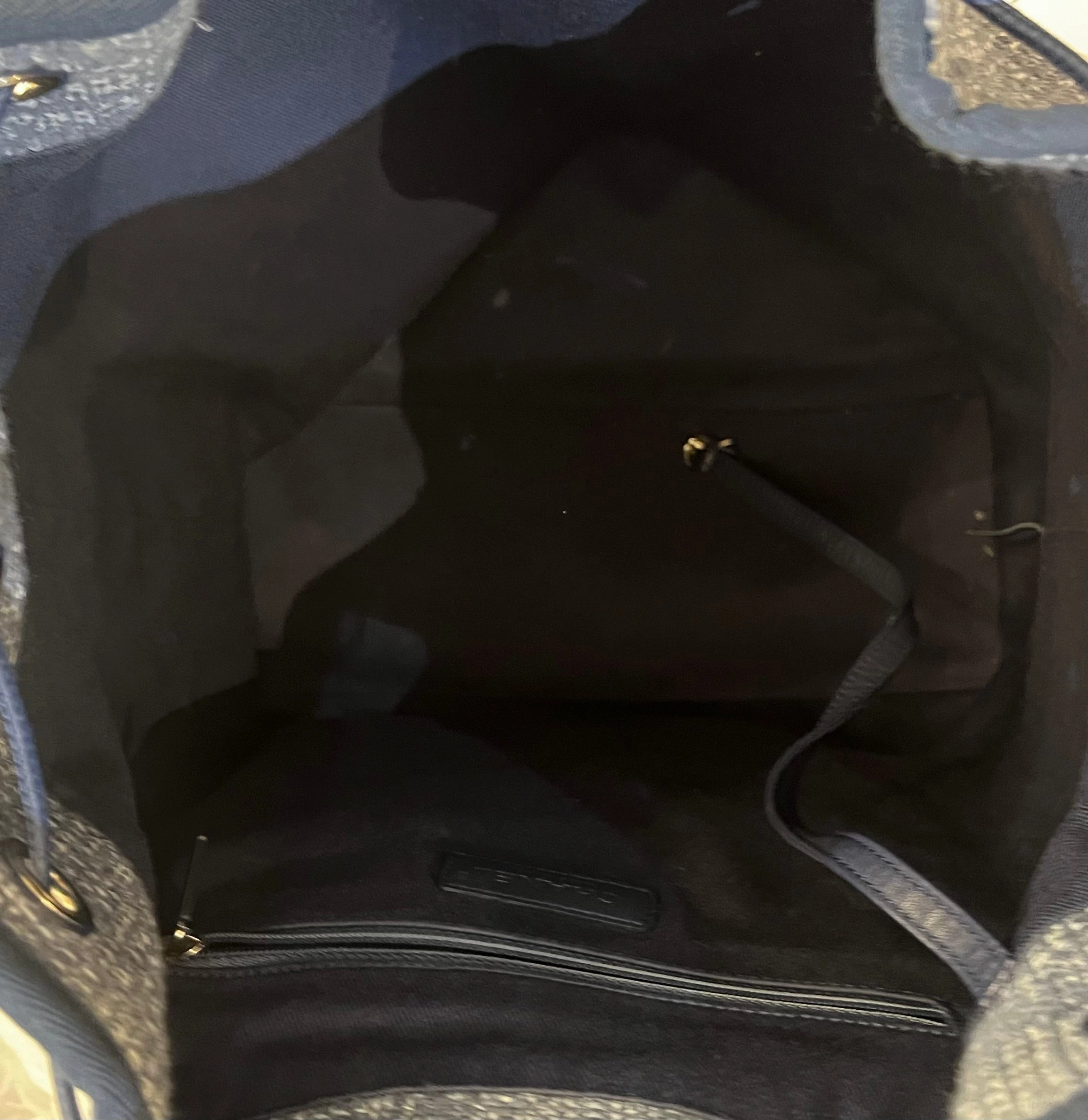 Chanel Blue Tweed and Leather Deauville Drawstring Backpack 2018