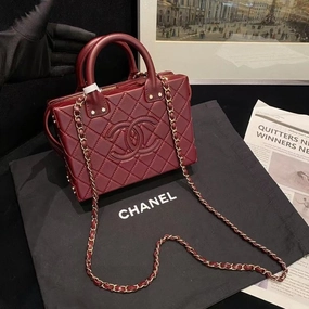 Chanel BMZ Burgundy Quilted Leather Shoulder Bag