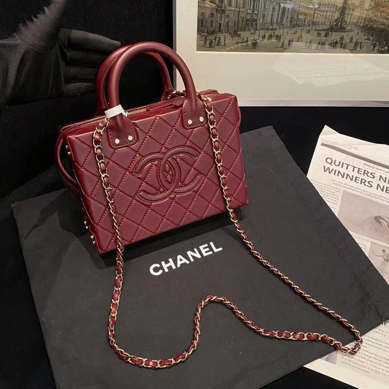 Chanel BMZ Burgundy Quilted Leather Shoulder Bag
