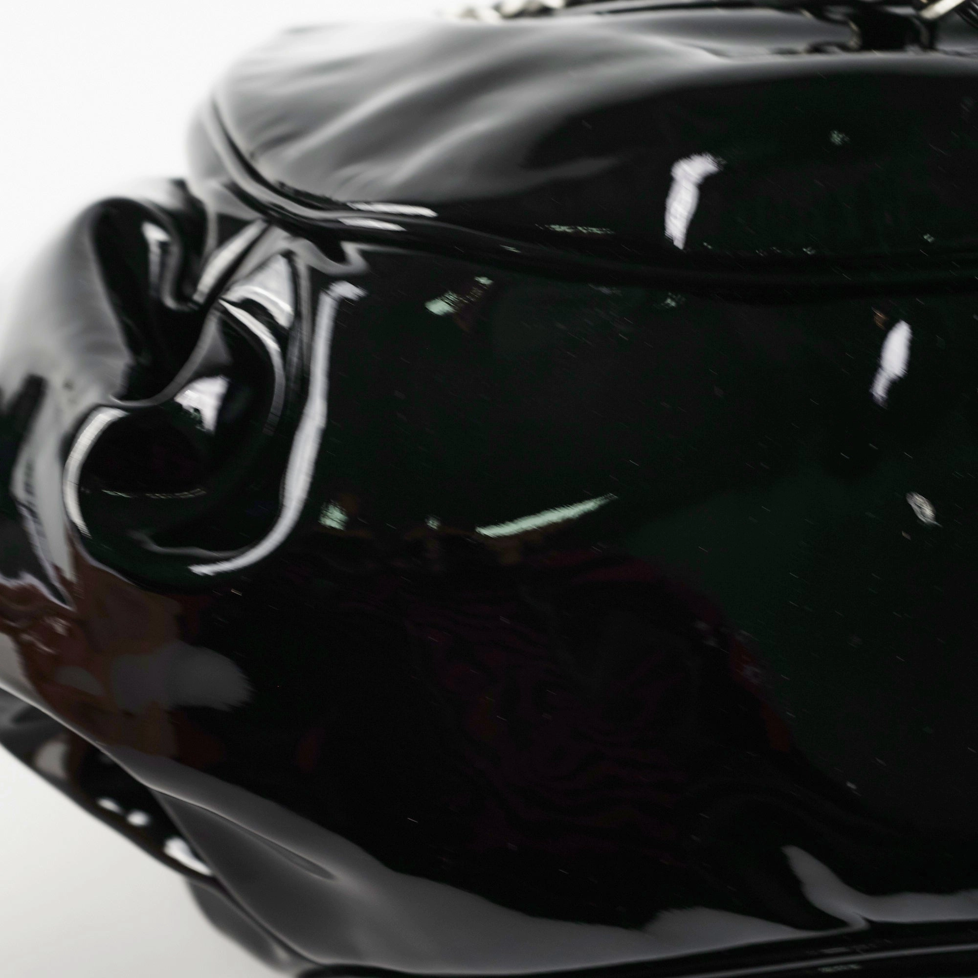 Chanel Camelia Patent Leather Tote Bag Black