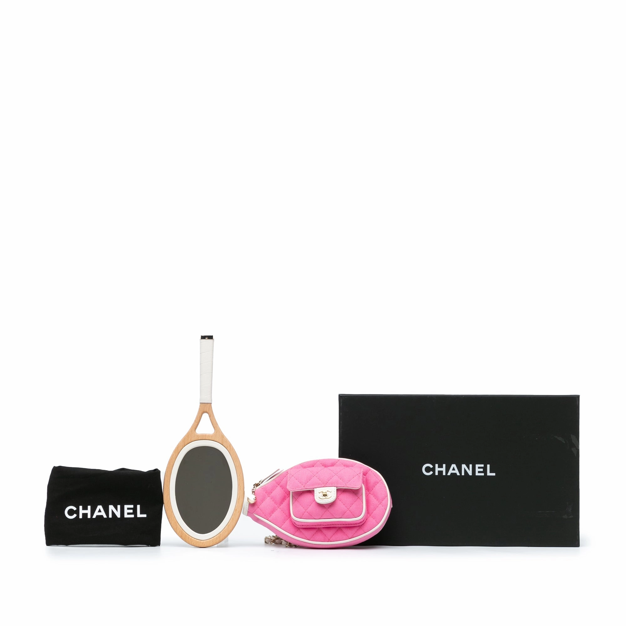 Chanel Canvas Tennis Racket Mirror and Crossbody Set (21026)