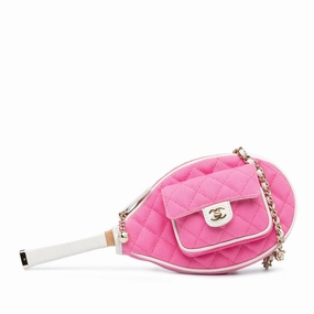 Chanel Canvas Tennis Racket Mirror and Crossbody Set (21026)