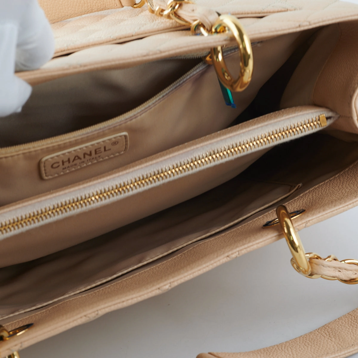 Chanel Caviar Grand Shopping Tote GST Beige