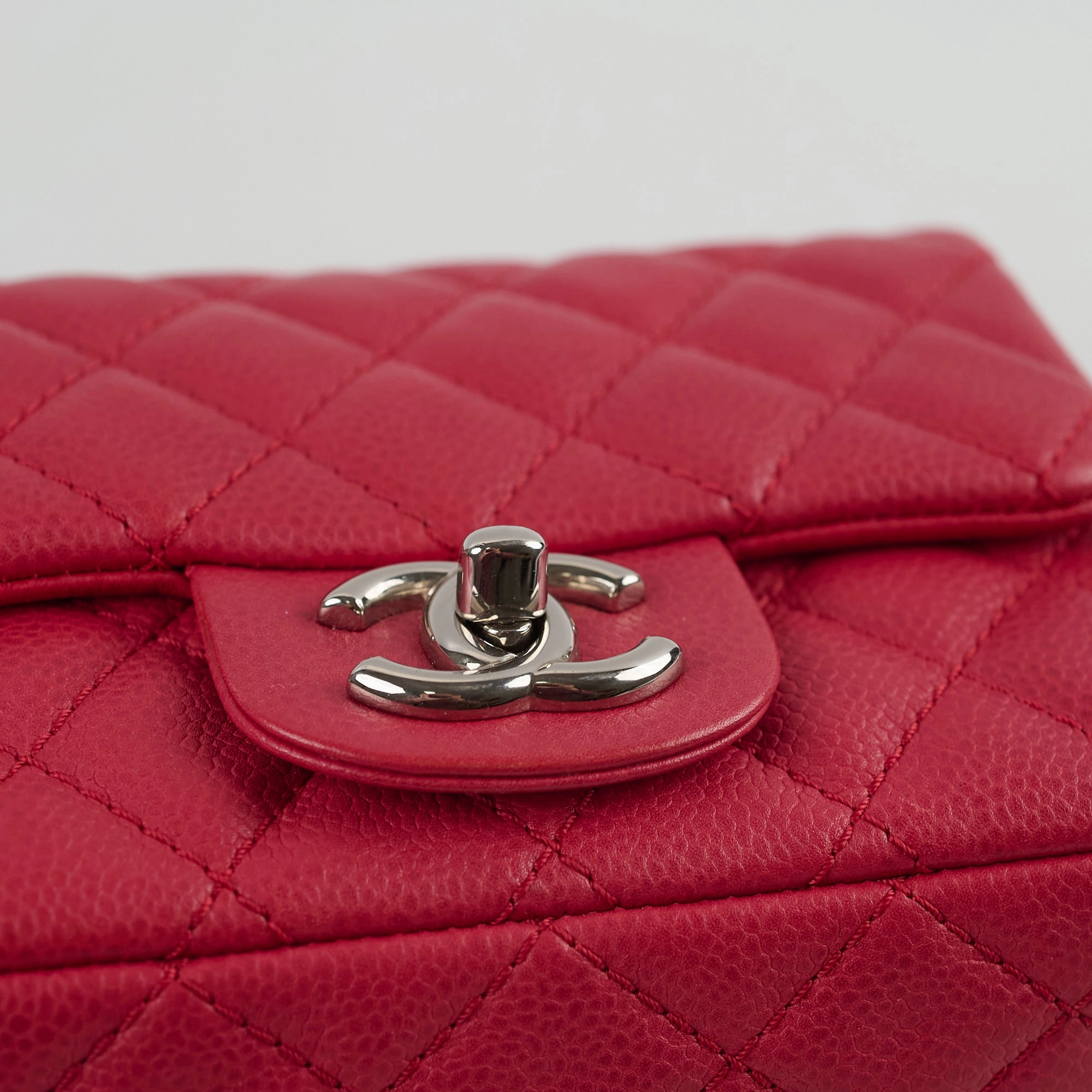 Chanel Caviar Mini Square Red