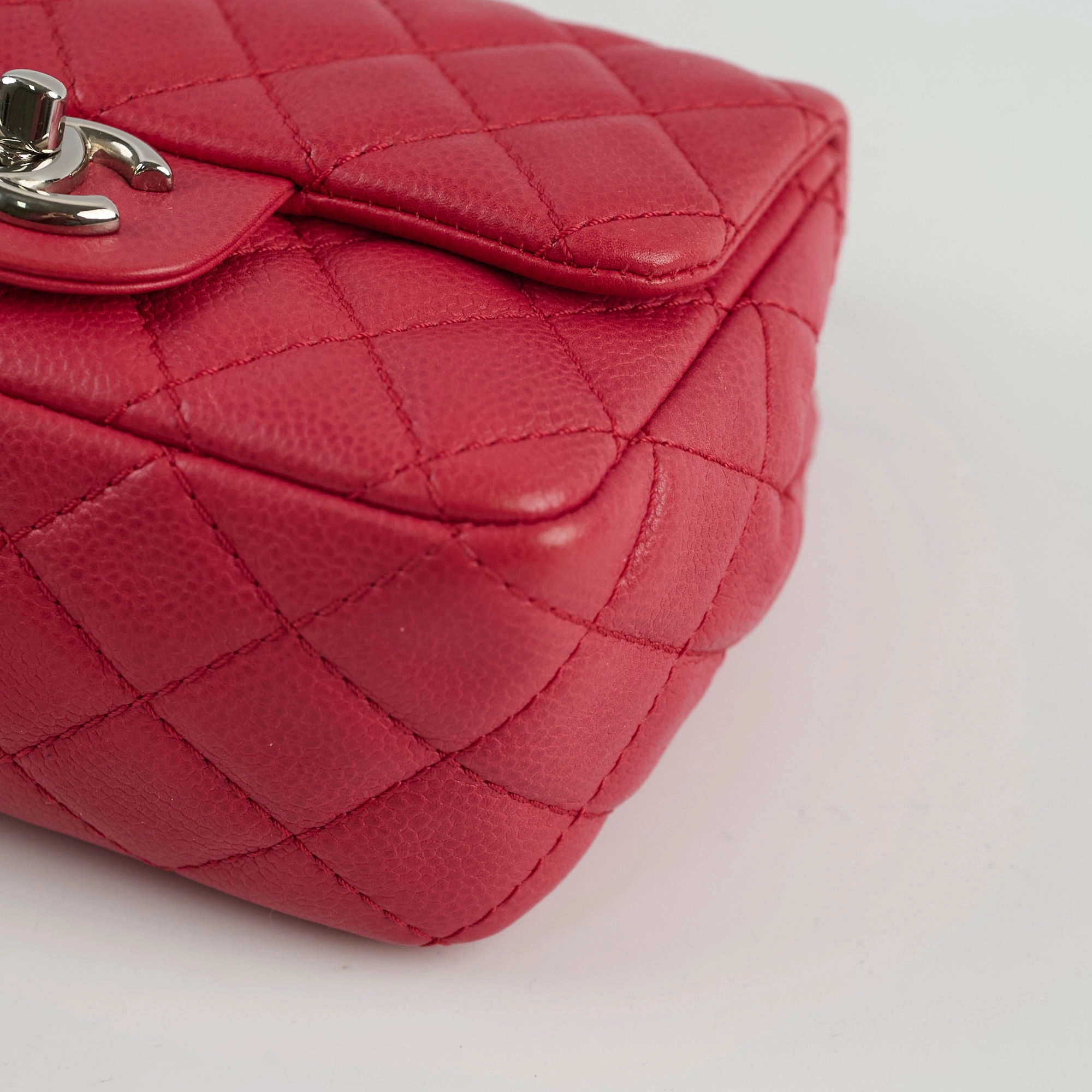Chanel Caviar Mini Square Red
