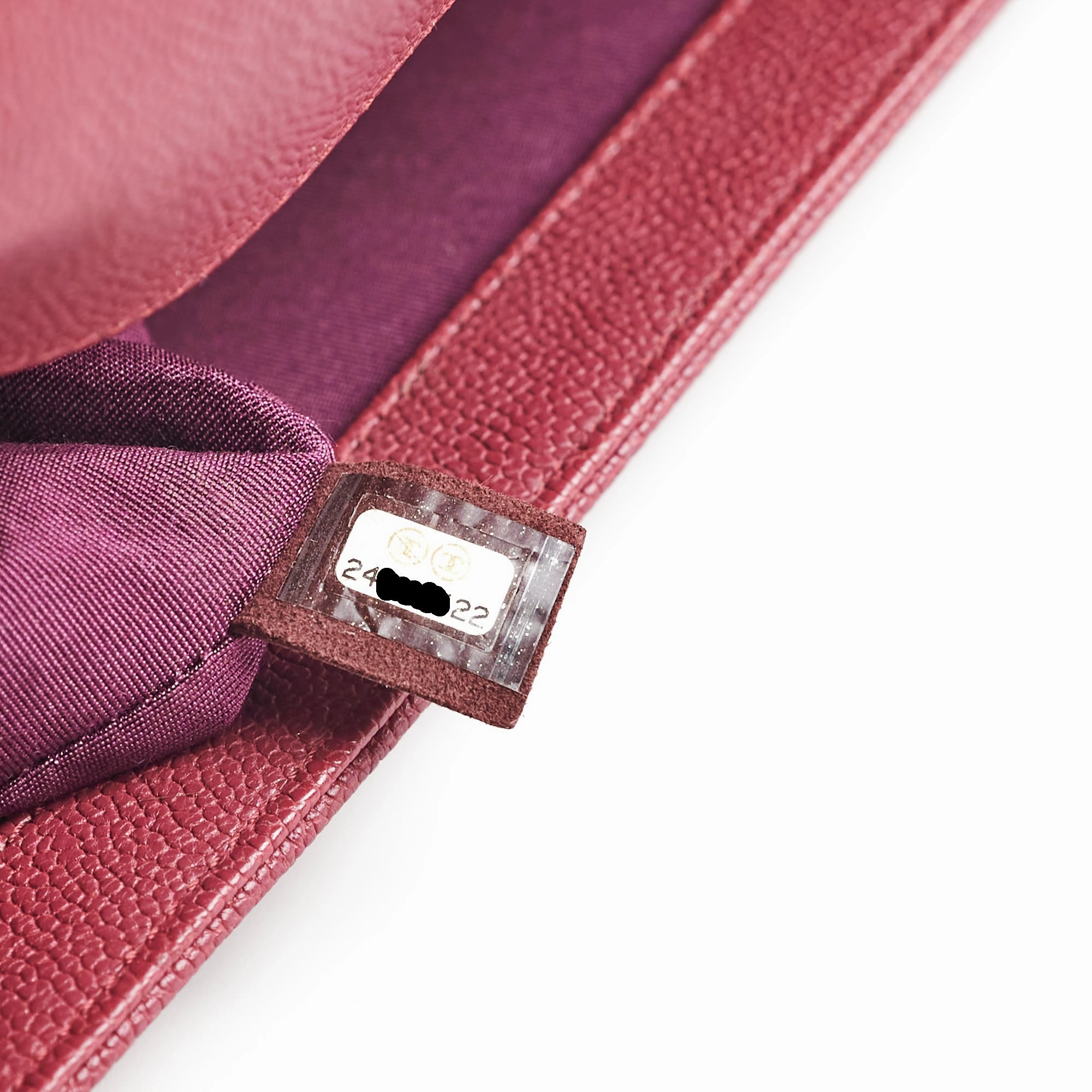 Chanel Caviar Old Medium Boy Bag Burgundy