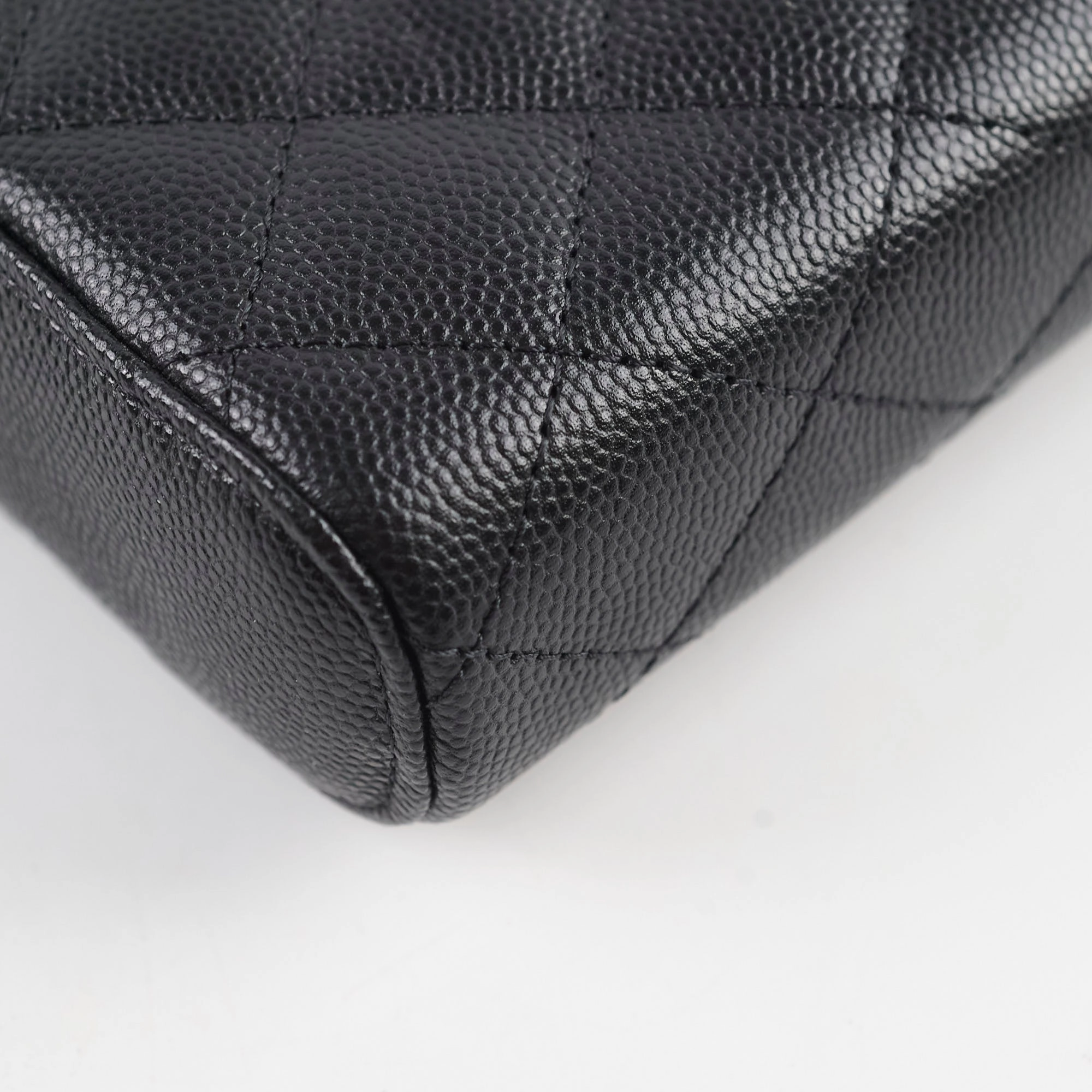 Chanel Caviar Vertical Vanity Case Black