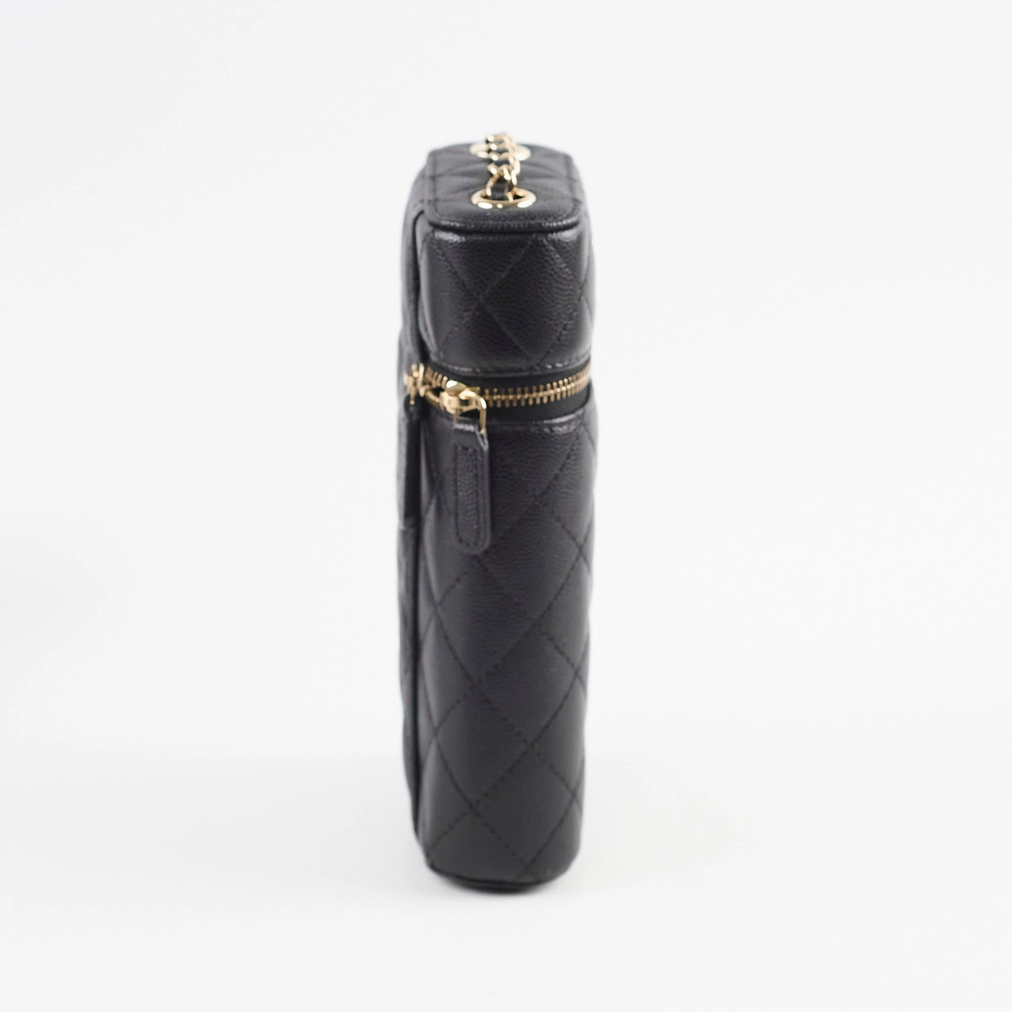 Chanel Caviar Vertical Vanity Case Black