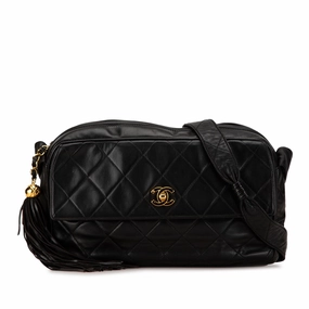 Chanel CC Quilted Lambskin Tassel Crossbody (21054)