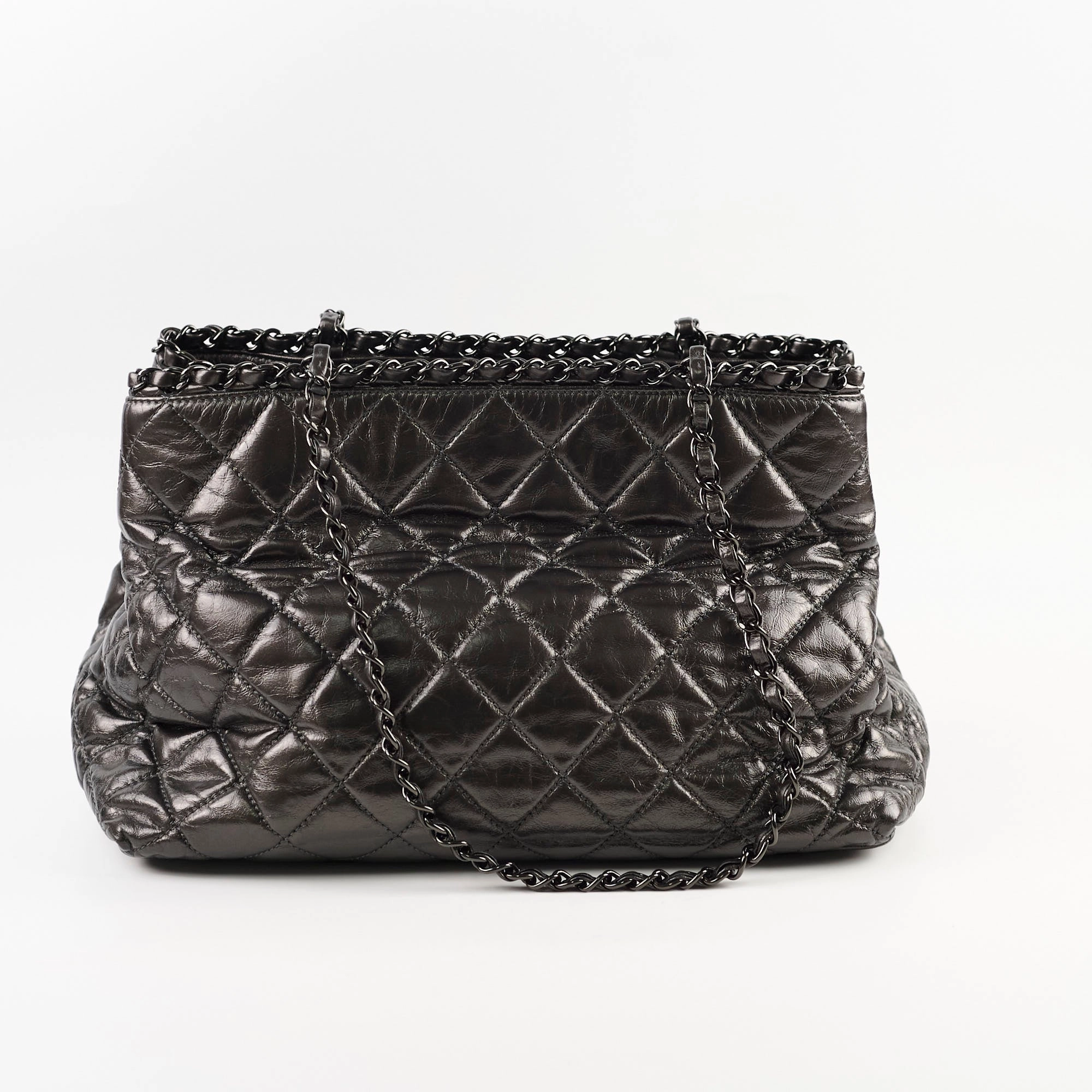 Chanel Chain Me Tote Bag Dark Grey