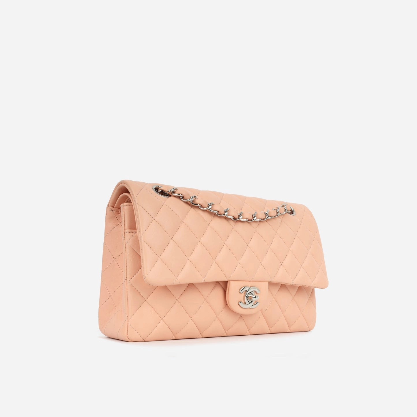 Chanel Chanel - Classic Flap Bag - Medium - Peach Lambskin - SHW - Pre Loved