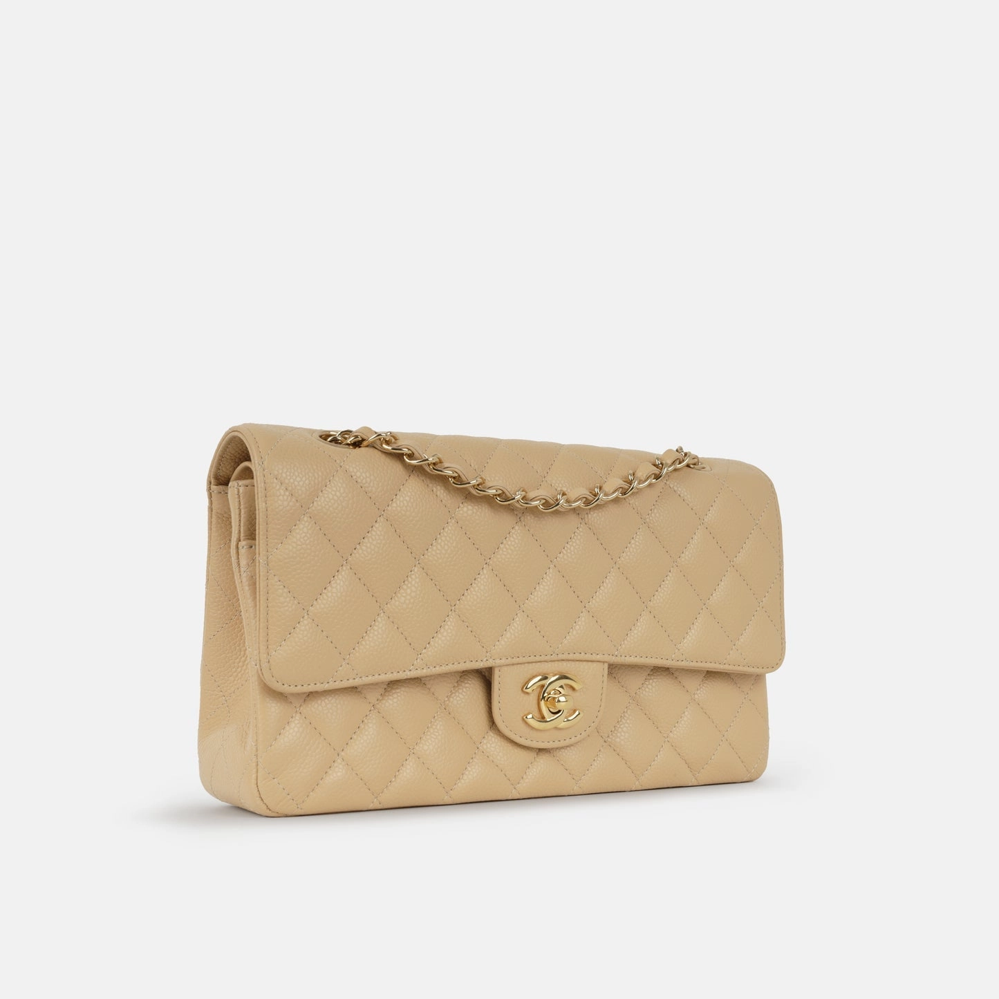 Chanel Chanel - Medium Classic Flap - Beige Caviar GHW - 2015 - Pre-Loved