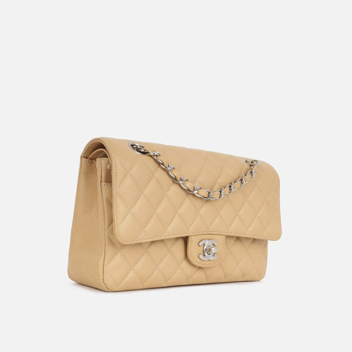 Chanel Chanel - Medium Classic Flap - Beige Caviar SHW - 2014 - Pre-Loved