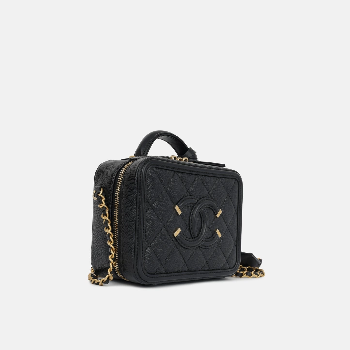 Chanel Chanel - Mini Filigree CC Vanity Case - Black Caviar - 2019