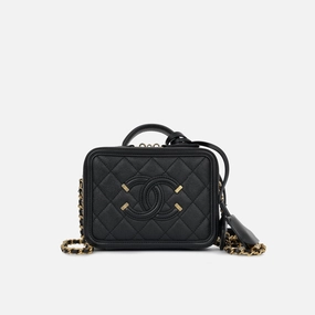 Chanel Chanel - Mini Filigree CC Vanity Case - Black Caviar - 2019
