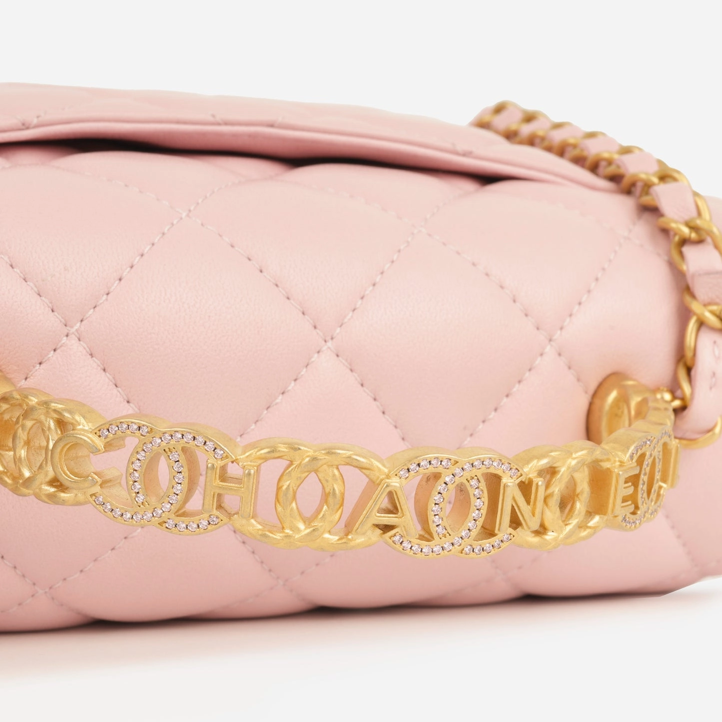 Chanel Chanel - Seasonal Flap W/Logo Top Handle - Pink Lambskin AGHW - Plaque Series