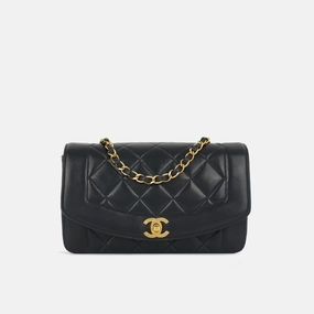 Chanel Chanel - Vintage Small Diana Flap - Navy Lambskin GHW - 1991 - Pre-Loved