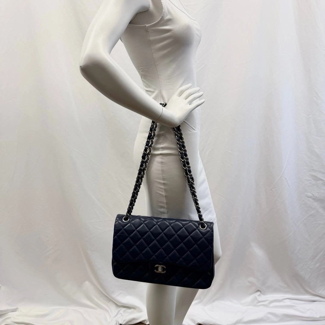 Chanel Classic Jumbo Caviar Double Flap Bag
