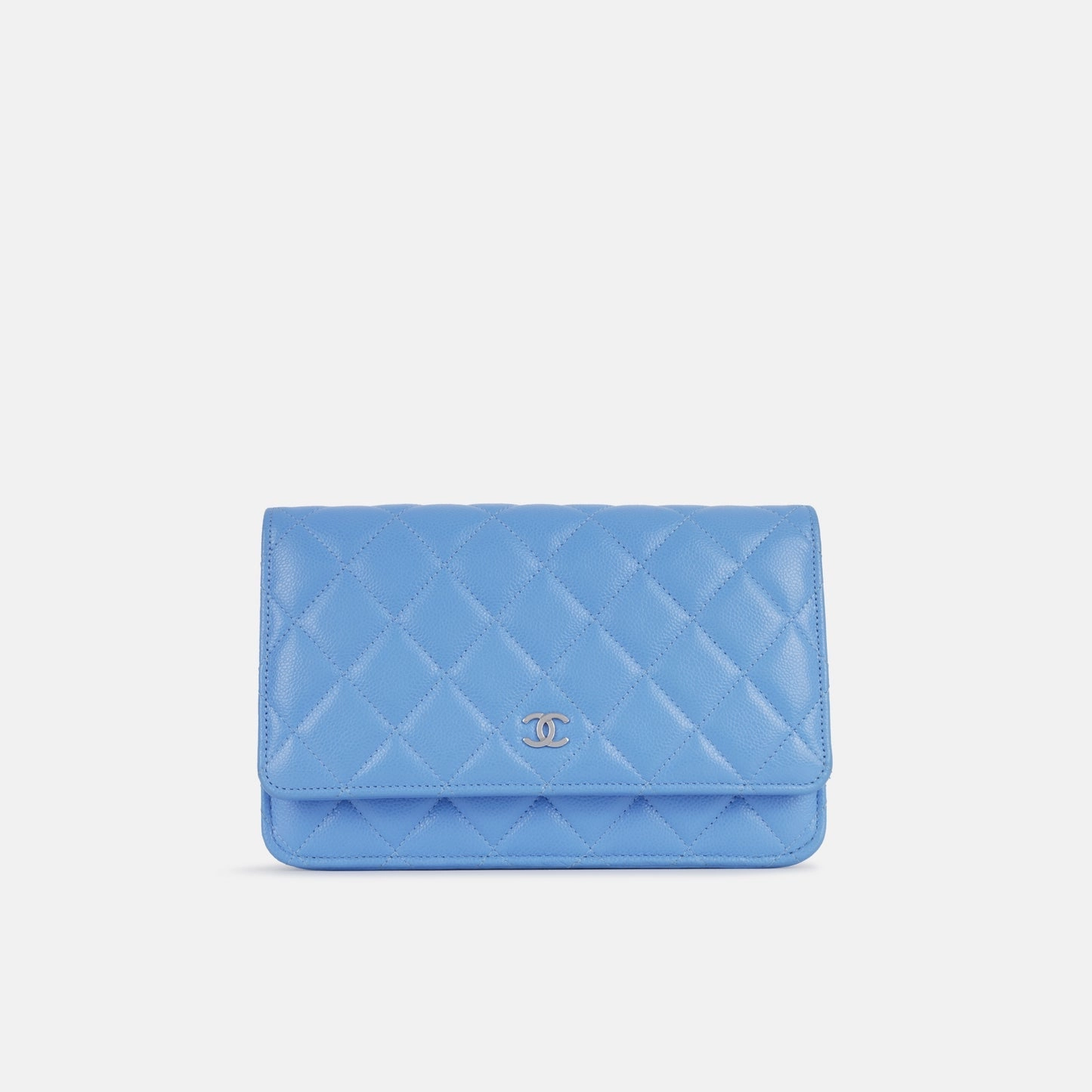 Chanel Classic Wallet On Chain Sky Blue Caviar